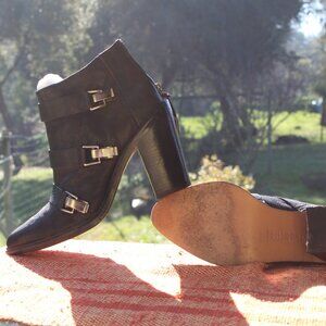 L.A.M.B TOBY BOOT BLACK W/ SPRING LOCK GWEN STEFANI LEATHER Size 10M